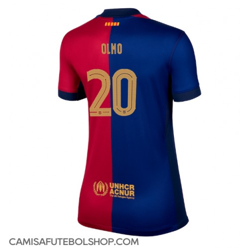 Camisa de time de futebol Barcelona Dani Olmo #20 Replicas 1º Equipamento Feminina 2024-25 Manga Curta